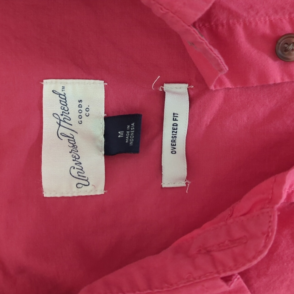 Bright Pink Button-Up Shirt Women's M - Picture 2 of 4